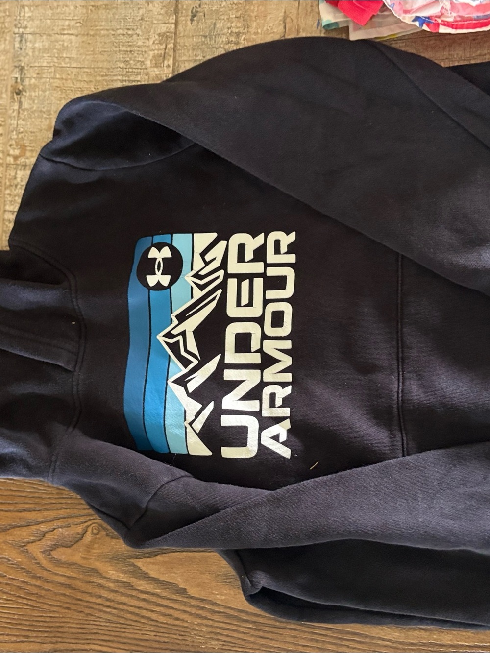 Under Armour Kids Navy Blue Hoodie with Blue Gradient Logo